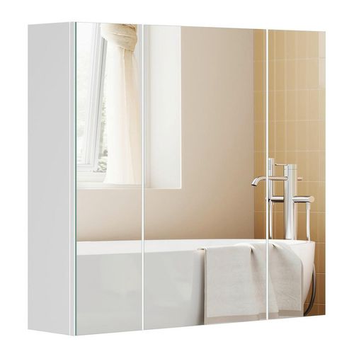 Mid.you Spiegelschrank, Weiß, Holzwerkstoff, 60x55x15 cm, Badezimmer, Badezimmerspiegel, Spiegelschränke