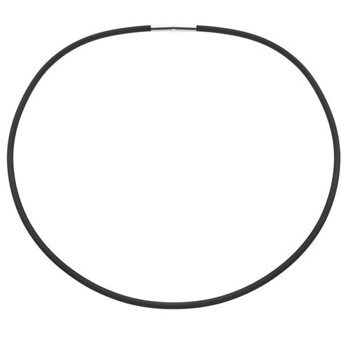 Halsreif OSTSEE-SCHMUCK "- Kautschuk 3,0 mm - Bajonett - Kautschuk -" Gr. 50, schwarz (schwarz, silber 925), Halsketten, Damen, 50, Kautschuk
