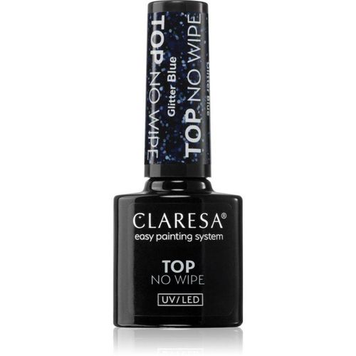 Claresa UV/LED Top Glitter No Wipe Gel Top Coat glimmend Tint Glitter Blue 5 g