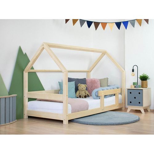 Children's House Bed TERY with Firm Bed Guard - White - 120 x 180 cm