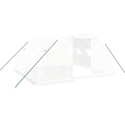 Gewächshaus mit Stahlrahmen Weiß 16 m² 4x4x2 m