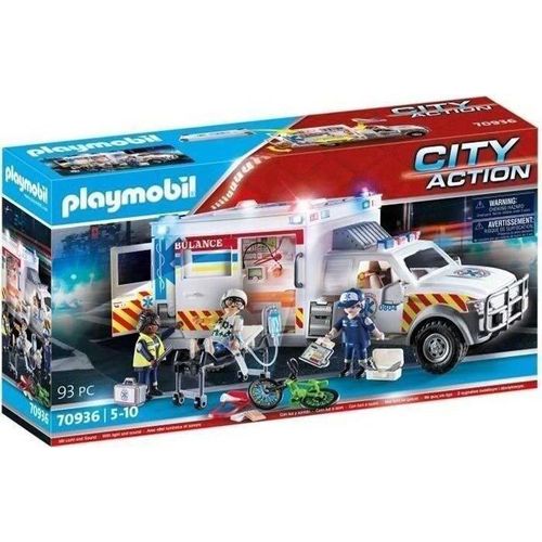 PLAYMOBIL - 70936 - Krankenwagen mit Rettern und Verletzten
