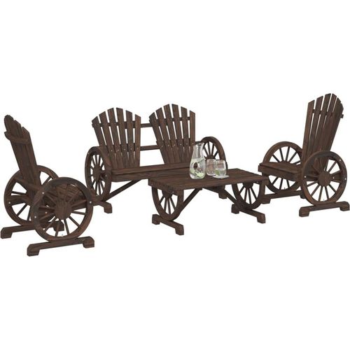 CLORIS 4-tlg. Garten-Lounge-Set Massivholz Tanne 3207126