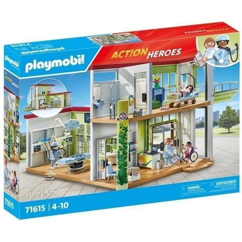 PLAYMOBIL Krankenhaus 71615 Action Heroes, Das Krankenhaus, 165 Teile, Mit Gründach