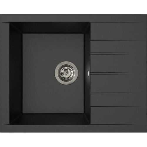 Spüle SMC Harz Schwarz Glitzer, Einbau, 62 x 50 cm, Stradour Cube 1C XS, Küchenspüle