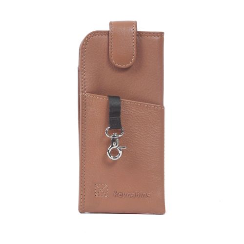 Brillenetui KEYCABINS "SPECS-01", Damen, tan, Leder, Brillenetuis Brillenetui, Schlüsselkarabiner