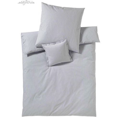 Bettwäsche ELEGANTE "Classico", silber (silberfarben), B/L: 155cm x 220cm, 1 Stk., 1 Stk., Perkal, B/L: 80cm x 80cm, 2 Stk., Perkal, Obermaterial: 100% Baumwolle, Bettwäsche, Bettwäsche, angenehmes Hautgefühl