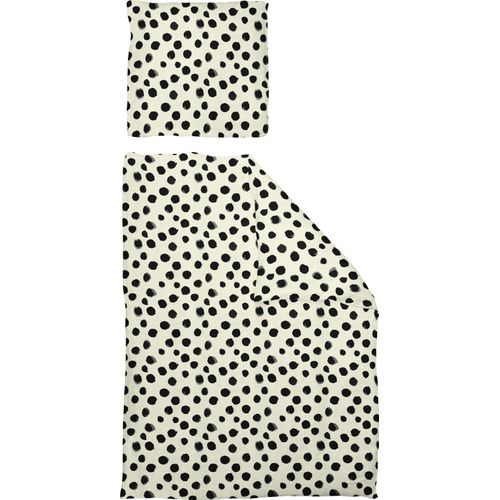 Bettwäsche ADAM "Leinenbettwäsche Dots", schwarz, B/L: 155cm x 220cm, 1 Stk., 1 Stk., Jacquard, B/L: 80cm x 80cm, 2 Stk., Jacquard, Obermaterial: 73% Leinen, 27% Baumwolle, Bettwäsche, Bettwäsche, aus 73% Leinen & 27% Bio-Baumwolle, 2 teilig - Leinenbettwäsche