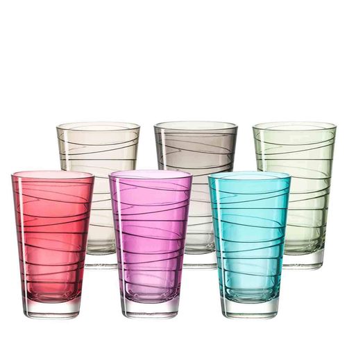 Glas LEONARDO "Trinkgläser Vario 200 ml 6er Set", bunt, Glas, Trinkgefäße, GlaeserSet Trinkglas