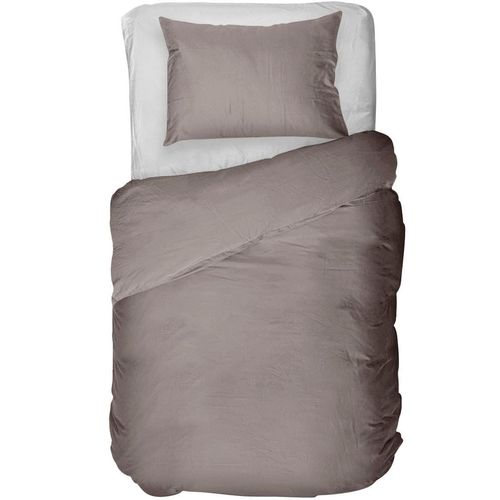 Bettwäsche KAYORI "Saya", grau (taupe), B/L: 155cm x 220cm, 1 Stk., 1 Stk., Mako-Satin, B/L: 80cm x 80cm, 2 Stk., Mako-Satin, Obermaterial: 100% Baumwolle, Bettwäsche, Bettwäsche, 100% Mako Satin