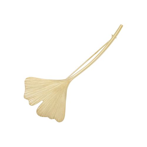 Brosche JOBO "Goldbrosche Ginko Ginkgo 33 mm", gelbgold 375, Broschen, Damen, Gelbgold 375, Brosche, 375 Gold