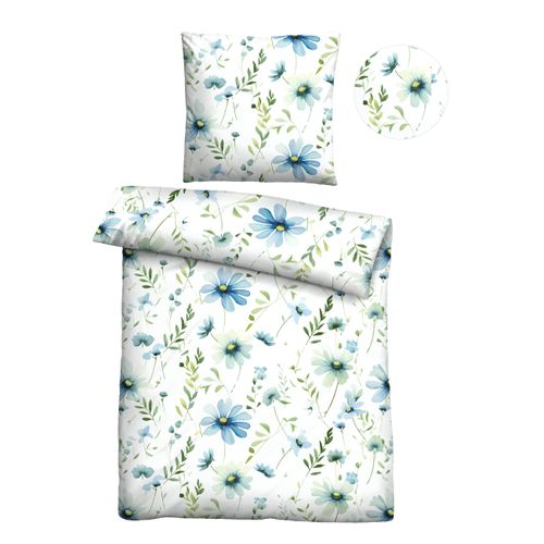 Bettwäsche "0020369", blau (eisblau), B/L: 135cm x 200cm, 1 Stk., 1 Stk., Seersucker, B/L: 80cm x 80cm, 2 Stk., Seersucker, Obermaterial: 100% Baumwolle, CASTELL - MARKENBETTWÄSCHE, Bettwäsche, Bettwäsche, absolut bügelfrei, 100% Baumwolle, mit Reißverschluss, ganzjährig