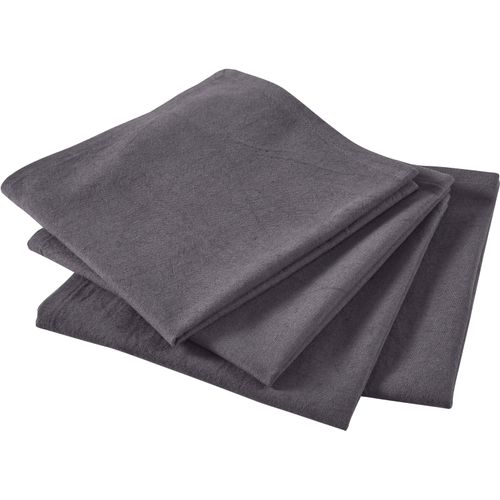 Stoffserviette "Liaa", grau (anthrazit), B:40cm L:40cm, Obermaterial: 88% Baumwolle, 12% Leinen, LEGER HOME BY LENA GERCKE, Servietten, Stoffserviette, Maße 40x40 cm, uni, Baumwollqualität mit Leinenanteil