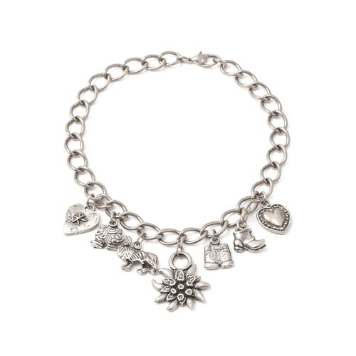 Collier ALLGÄU REBELL "Liese", Damen, Gr. onesize, Metall, silber, Basic, Halsketten Collier, mit Edelweiß