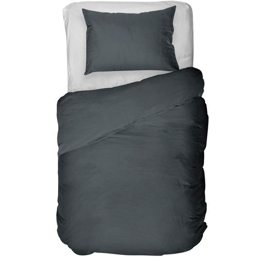 Bettwäsche KAYORI "Saya", schwarz, B/L: 135cm x 200cm, 1 Stk., 1 Stk., Mako-Satin, B/L: 80cm x 80cm, 2 Stk., Mako-Satin, Obermaterial: 100% Baumwolle, Bettwäsche, Bettwäsche, 100% Mako Satin
