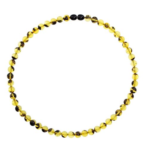 Kette ohne Anhänger OSTSEE-SCHMUCK "- Kugel 8 mm - Bernstein -" Gr. 50, grün (grün, bernsteinfarben), Halsketten, Damen, 50, Bernstein