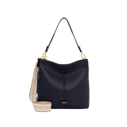 Beuteltasche SURI FREY "Beutel SFY Gray", Damen, Gr. B/H/T: 31cm x 32cm x 13cm 0, blau (blau 500), Polyester, Taschen Beuteltasche