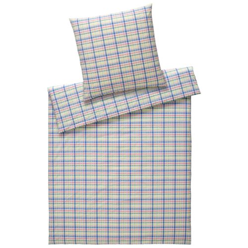 Bettwäsche ELEGANTE "Gudhjem", grün (kiwi), B/L: 135cm x 200cm, 1 Stk., 1 Stk., Seersucker, B/L: 80cm x 80cm, 2 Stk., Seersucker, Obermaterial: 100% Baumwolle, Bettwäsche, Bettwäsche, angenehmes Hautgefühl