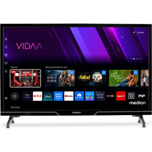 MEDION 59,8 cm (24 Zoll) HD Fernseher (Smart-TV, HDR, VIDAA Store, HBO Max, MagentaTV, Prime Video, Disney+, DAZN, Paramount+, HbbTV, PVR, Bluetooth, MD 824101)