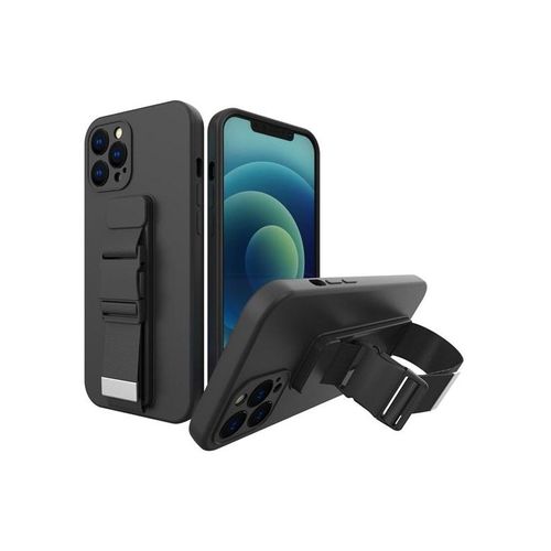 Hurtel Rope Case Gel Case with a Chain lanyard Bag lanyard iPhone 13 Mini Black