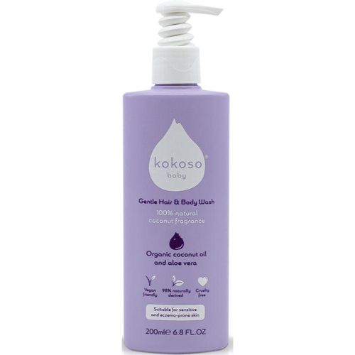Kokoso Baby Kids reinigingsgel voor lichaam en haar met de geur van voor Kinderen 200 ml