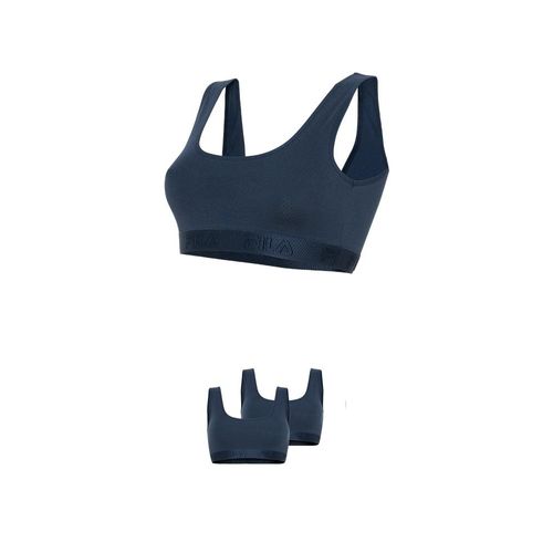 Bügelloser BH FILA, Damen, Gr. L, N-Gr, navy, Obermaterial: 95% Baumwolle, 5% Elasthan, BHs Bügelloser BH, elastisches Unterbrustband, Baumwollmix