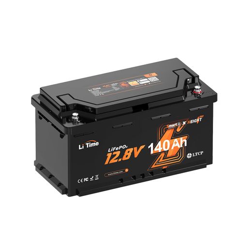 12V 140Ah LiFePO4 Batterie mit Bluetooth Stromspeicher DIN H8-Gehäuse für Wohnmobilen, Solarmodule, USV und Boots