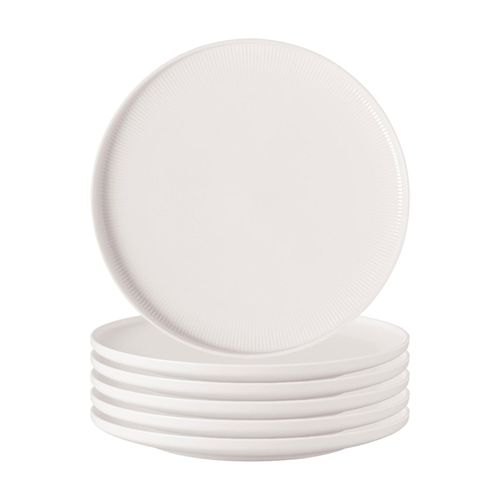 Speiseteller VILLEROY & BOCH "Speiseteller Afina ø 27,2 cm 6er Set weiß", weiß, L:27,2cm, Speiseteller, Speiseteller