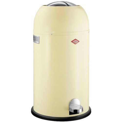 Mülleimer WESCO "Kickmaster", braun (mandel), B:37,5cm H:69cm T:37,5cm, Stahlblech, Mülleimer, Mülleimer, Abfallsammler mit Dämpfer, 33 Liter