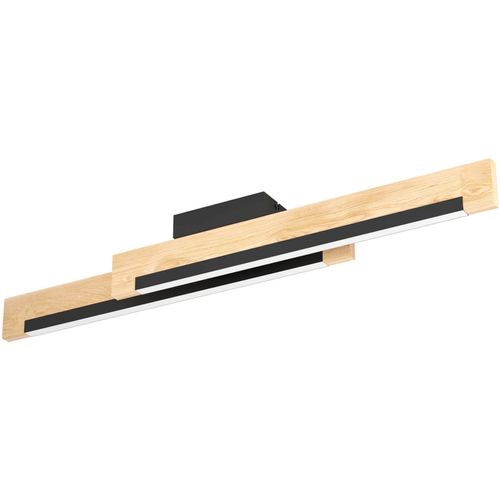 EGLO Deckenleuchte "Camacho LED Deckenlampe, Küchenlampe, Flurlampe, FSC zerifiziert", schwarz, 2, H: 11,5cm, 1 Stk., Leuchten, Wand-/Deckenleuchte - L94 x B8 x H11,5 cm - schwarz, braun, Deckenleuchte