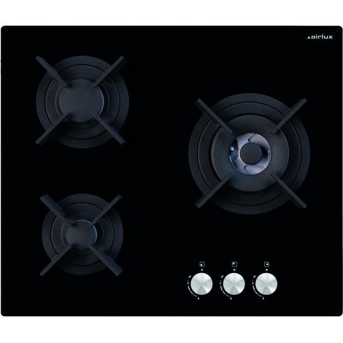 Airlux AV635HBK, Schwarz, Integriert, Gaskochfeld, Gusseisen, 3 Zone(n), 3 Zone(n)