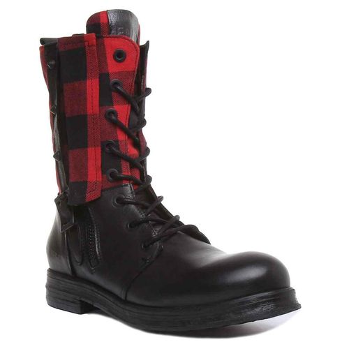 Replay Welkom Damen seitenrei ßverschluss mit Nieten schnürstiefeln Schwarzrot – EU 40 / Schwarzrot