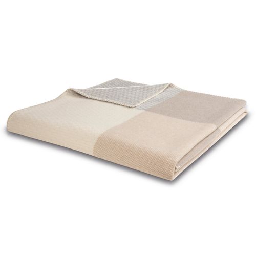 Wolldecke BIEDERLACK "Wolldecke Merino", beige (frame nature), B:150cm L:200cm, Wolle, Wohndecken, Wolldecke, mit 100% Merinowolle