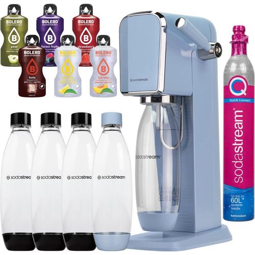 SodaStream Art Blau Wassersprudler + SodaStream Flaschen3 Stück Schwarz 1L Fuse + Bolero