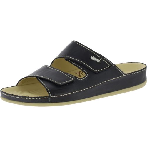 Vital 0938 komfortable und hochwertige Herren und Damen Hausschuhe mit Massagenoppen und Lederfussbett Snwo jean EU 47