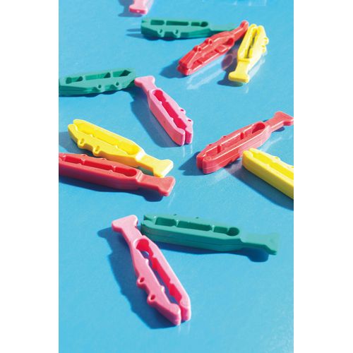 Wäscheklammern RUCO "Krokodil"- long life", bunt, B:2cm H:1cm L:7cm, Kunststoff, Halteklammern, Wäscheklammern, Kunststoff, 40-teilig