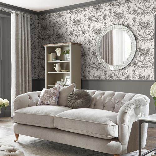 Vliestapete LAURA ASHLEY "Tuileries", grau, B:0,52m H:10m L:10m, Vlies, Tapeten, 10mx52cm (ca. 5m2)