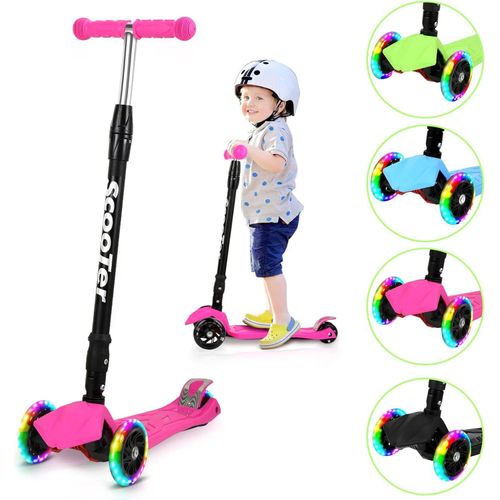 Kinderroller mit 3 LED-beleuchteten Rädern, faltbar und höhenverstellbar, für Kinder ab 4 Jahren