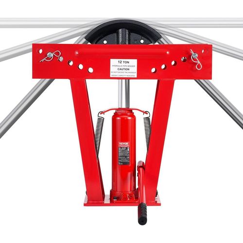 Hydraulic Pipe Bender, 12 Ton Manual Pipe Bending Tool with 6 Dies