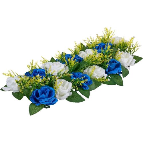 Blumenkugeln für Hochzeitsdekorationen Kunstblumenstrauß Blau+Weiß 10 Stück