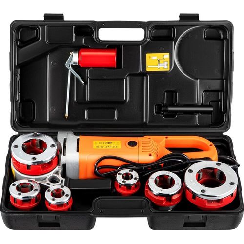 Electric Pipe Threader, 2300W Pipe Threading Machine, Heavy-Duty Hand-Held Power Drive Kit, 220V Pipe Threader Machine, Portable Pipe Threader with 6 Dies 1/2"-2"