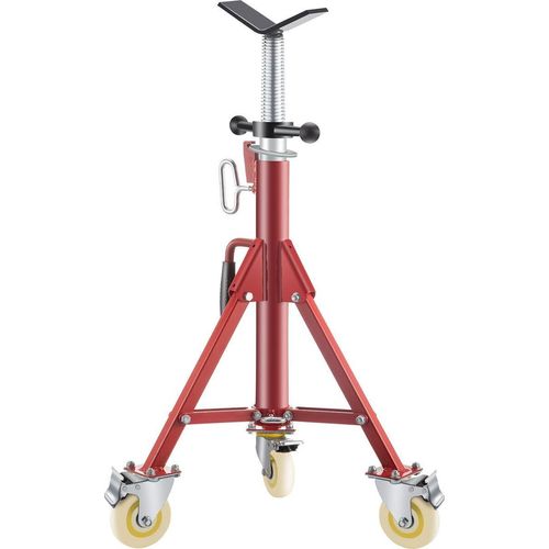 Rohrständer, Rohrheberständer, V-Kopf-Rohrständer, höhenverstellbar von 28 bis 52 Zoll, Rohrheberständer mit Rollen, 882 lb, klappbare tragbare Rohrständer, für Rohre von 1/8 bis 12 Zoll, Stahl-Heberständer