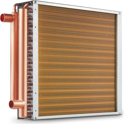 16"x 16" Heat Exchanger Water to Air 3-Row 3/8" Copper Ports 193 Fins