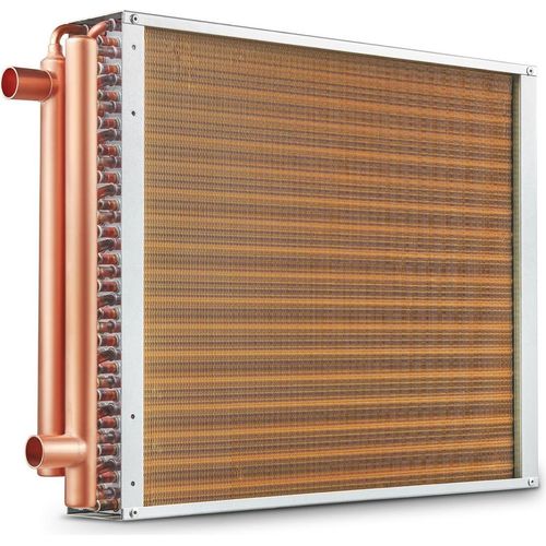 18"x 20" Heat Exchanger Water to Air 3-Row 3/8" Copper Ports 242 Fins