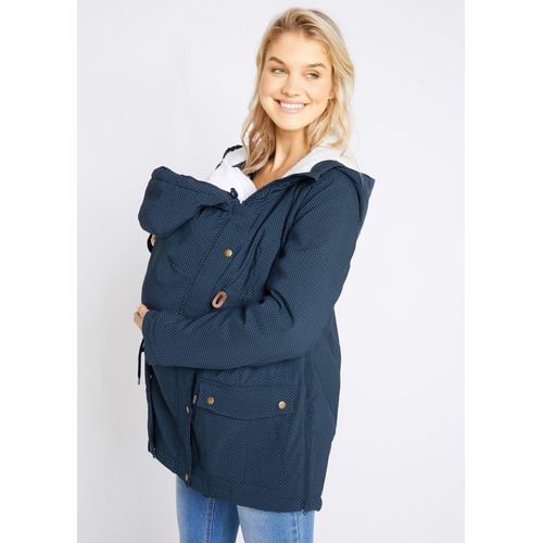 bonprix 3-in-1 kuschelig gefütterte Umstands- und Tragejacke, blau, Gr.48, Kuschelige Umstandsjacke mit Teddyfutter für die Schwangerschaft und danach
