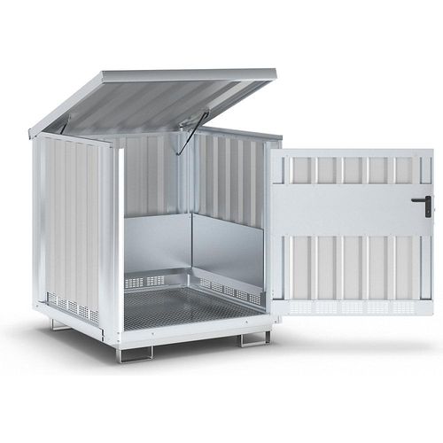 eurokraft pro Stahl-Gefahrstoffdepot, für 4 x 200-l-Fässer, verzinkt