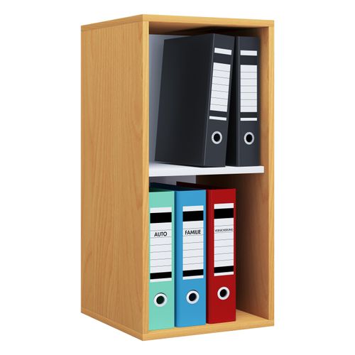 Bücherregal VCM "Holz Büro Regal Bücher Ordner Aktenregal Lona l 2f", braun (buche), B:35cm T:37cm, Regale, Bücherregal