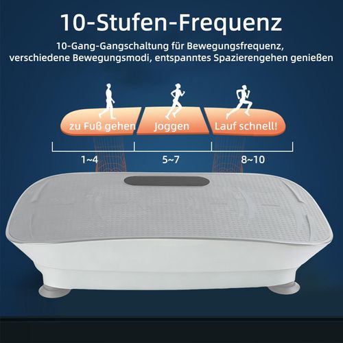 Fitness Vibrationsplatte,Vibrationsgeräte für Zuhause,LCD Bluetooth Vibrations-Fitness-Trainer,Power Vibration Plate für Muskelaufbau,Stressabbau Grau