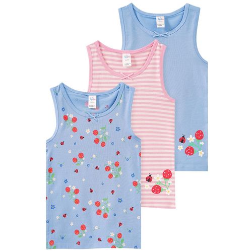 3 Mädchen Unterhemden mit Blumen-Print