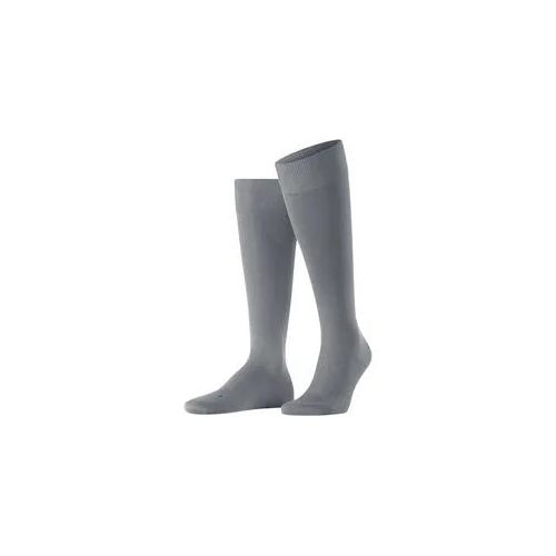 Kniestrümpfe FALKE "Energizing Cotton", Herren, Gr. 43-44, grau (pavement), Materialmix, unifarben, normal, Socken Kniestrümpfe, Stützwirkung, verbesserte Sauerstoffversorgung, atmungsaktiv